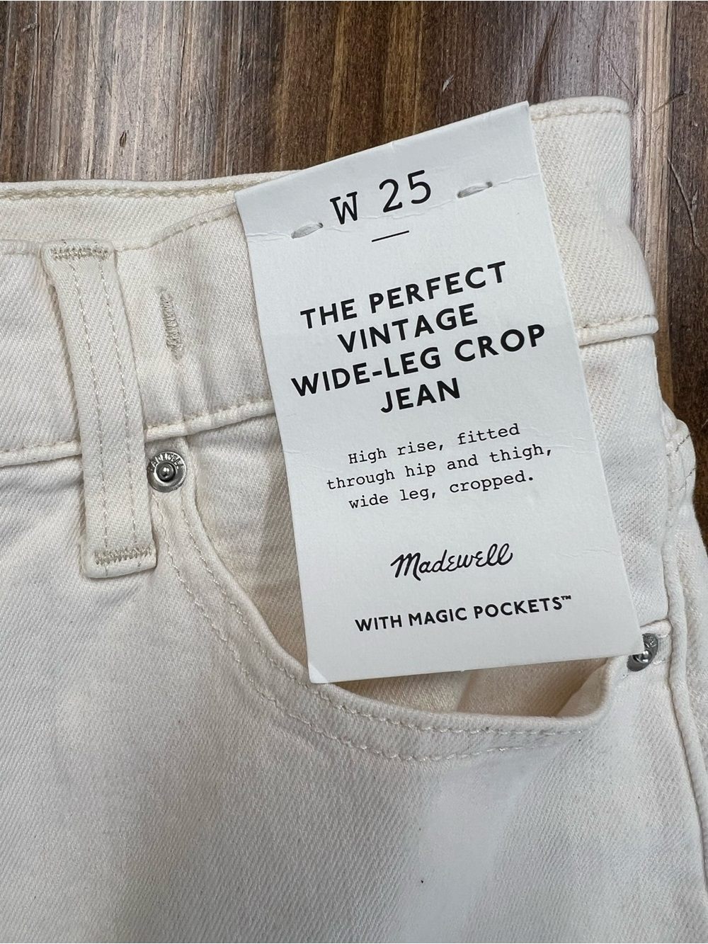 Madewell The Perfect Vintage Wide-Leg Crop Jean in Vintage Canvas Size 25 NWT - Picture 9 of 13